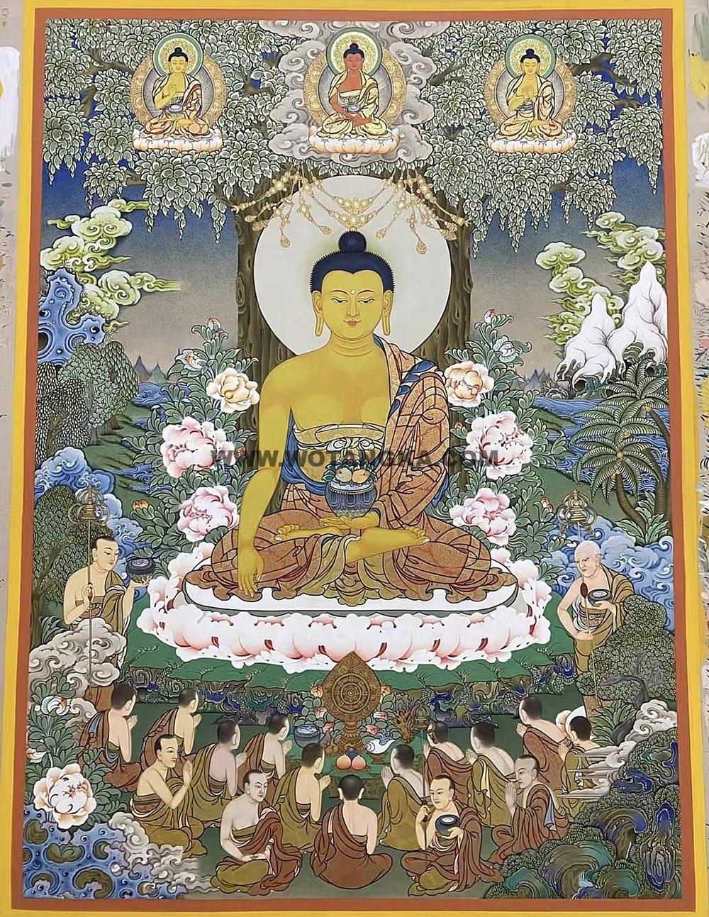 编号188-723944:彩绘唐卡-释迦牟尼佛(100*70CM左右)