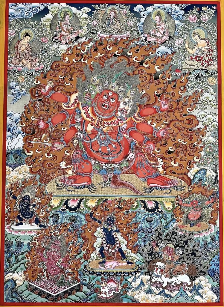 编号188-754402：彩绘唐卡-马头明王（120*90CM左右）