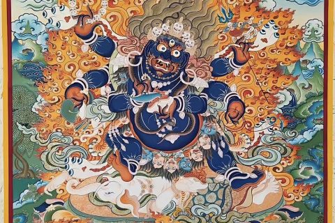 编号188-769764：彩绘唐卡-六臂玛哈嘎拉（100*70CM左右）