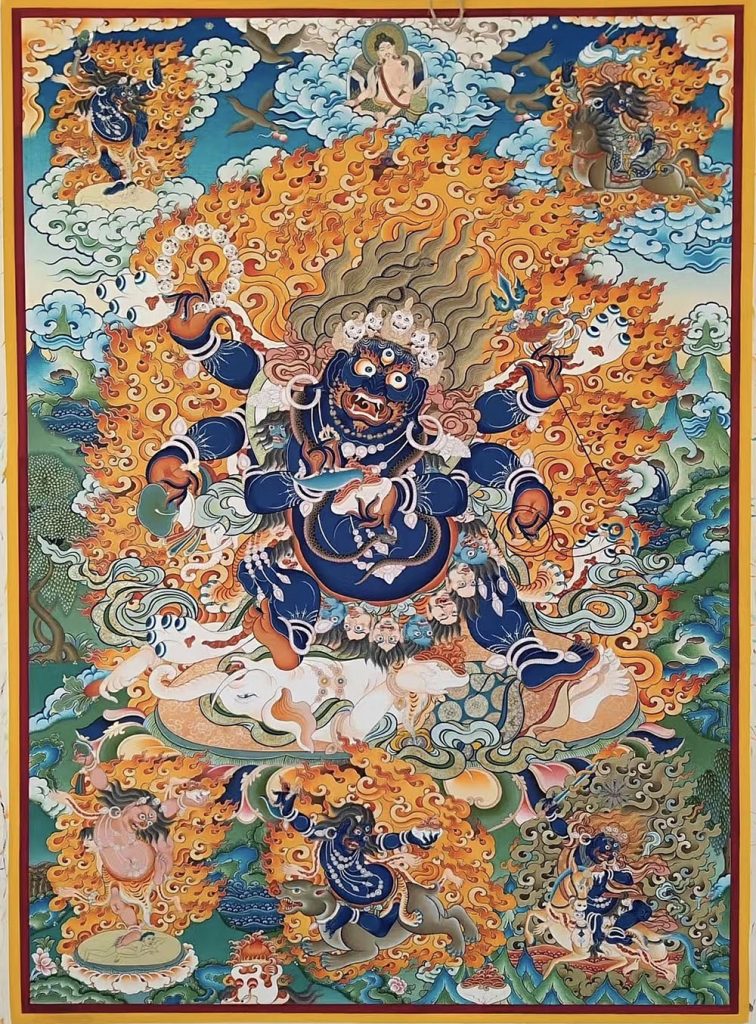 编号188-769764：彩绘唐卡-六臂玛哈嘎拉（100*70CM左右）