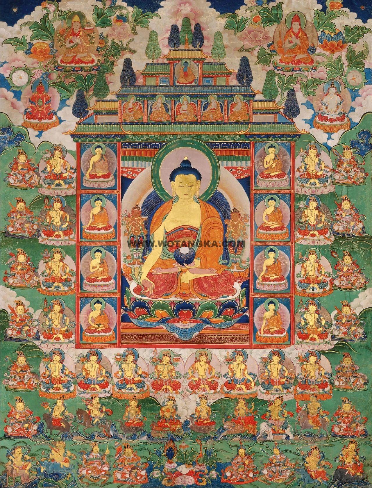 沃唐卡编号AC34195：药师净土