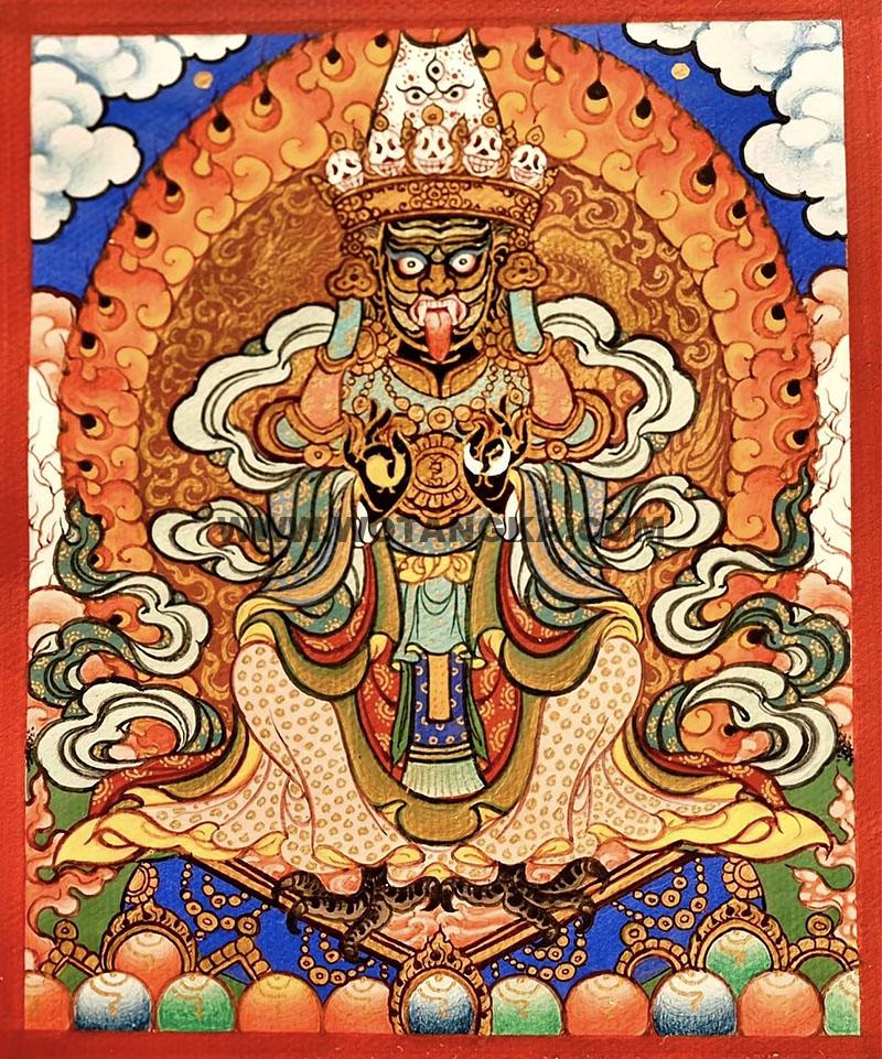 编号118-2591656：彩绘小唐卡-扎基拉姆（长方形·5*4CM左右）