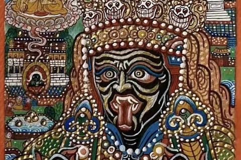 编号118-2774374：彩绘小唐卡-扎基拉姆（长方形·5*4CM左右）