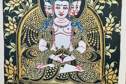 编号118-3019568：黑金小唐卡-四面大日如来（长方形·5*4CM左右）