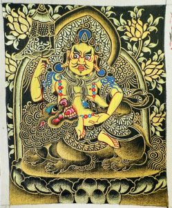 编号118-3107579：黑金小唐卡-财宝天王（长方形·5*4CM左右）