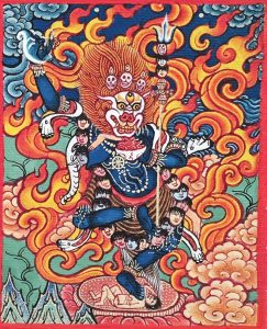 编号118-3890453：彩绘小唐卡-狮面空行母（长方形·5*4CM左右）