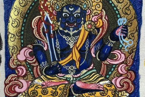 编号118-4933134：彩绘小唐卡-不动明王（长方形·5*4CM左右）