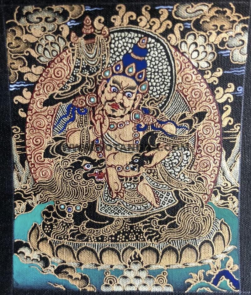 编号118-5350634：黑金小唐卡-财宝天王（长方形·5*4CM左右）