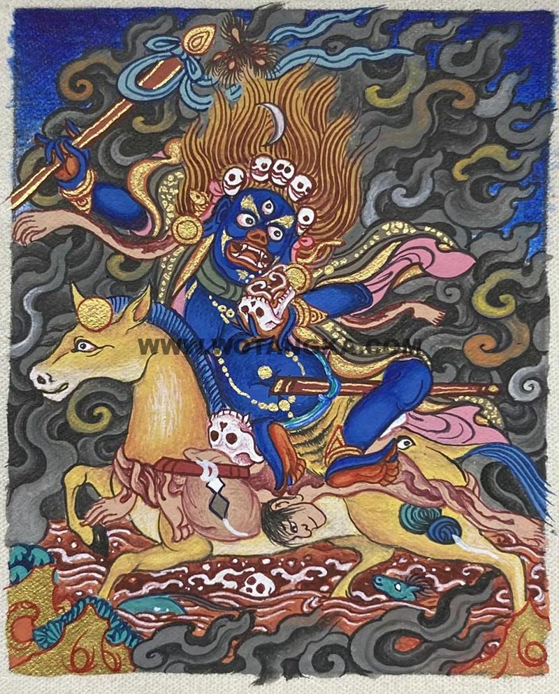 编号118-6903905：彩绘小唐卡-吉祥天母（长方形·5*4CM左右）