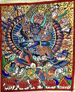 编号118-7035798：彩绘小唐卡-大威德金刚（长方形·5*4CM左右）