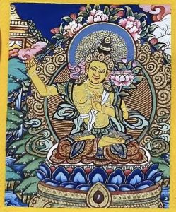 编号118-7201327：彩绘小唐卡-文殊菩萨（长方形·5*4CM左右）