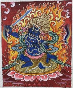 编号118-7692265：彩绘小唐卡-不动明王（长方形·5*4CM左右）