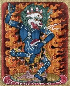 编号118-9124292：彩绘小唐卡-狮面空行母（长方形·5*4CM左右）