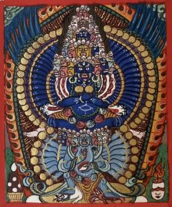 编号118-9439596：彩绘小唐卡-大殊胜嘿噜嘎（长方形·5*4CM左右）