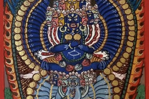 编号118-9439596：彩绘小唐卡-大殊胜嘿噜嘎（长方形·5*4CM左右）