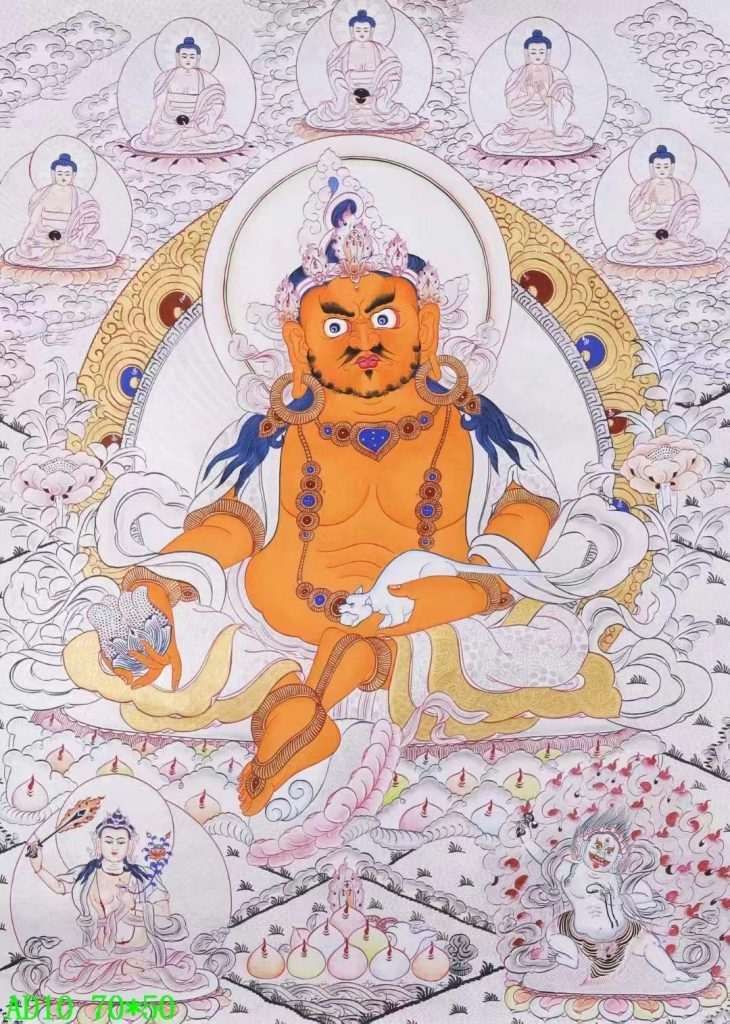 编号138-146677：白银唐卡-黄财神（70*50CM左右）