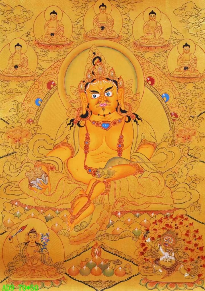 编号138-156482：黄金唐卡-黄财神（70*50CM左右）