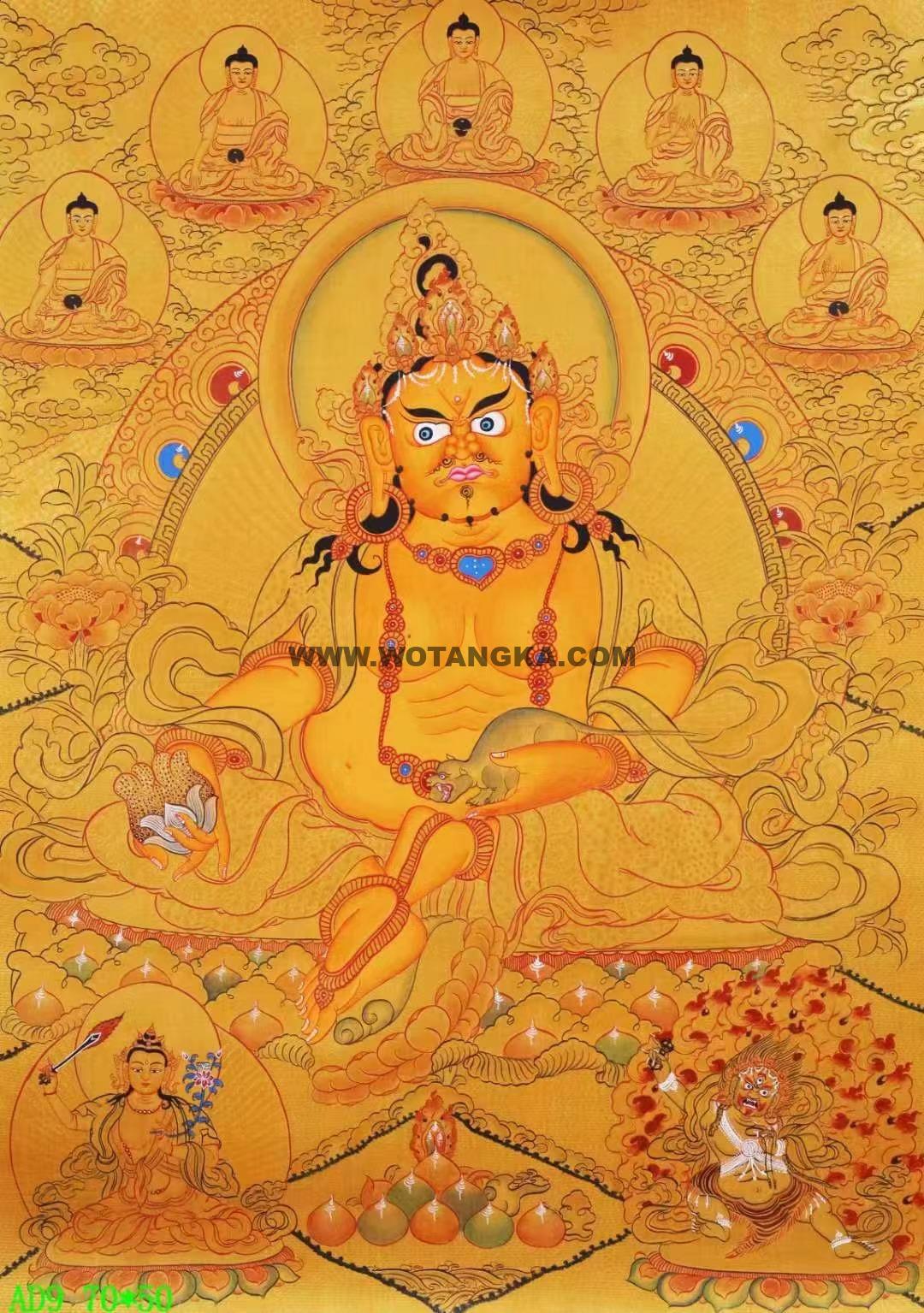 编号138-156482：黄金唐卡-黄财神（70*50CM左右）
