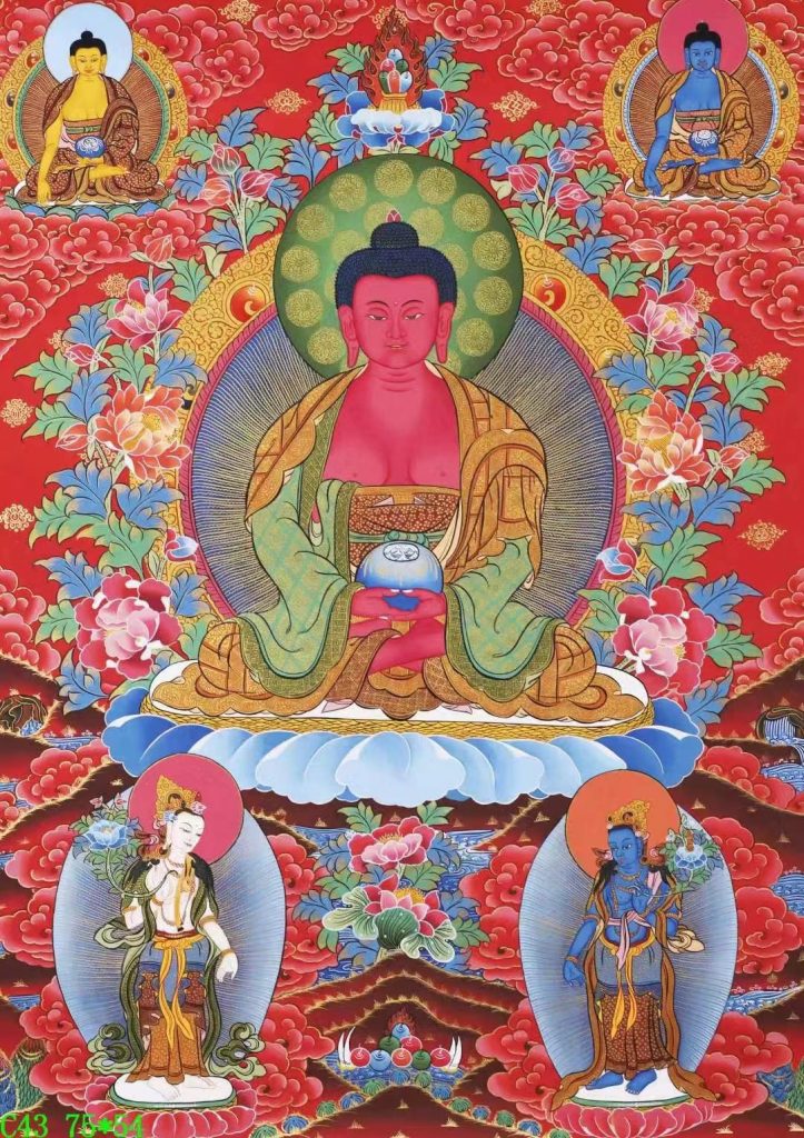 编号138-407850：彩绘唐卡-阿弥陀佛（75*54CM左右）