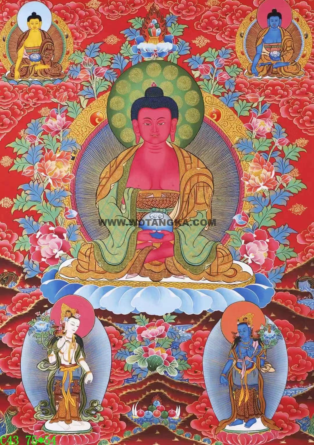 编号138-407850:彩绘唐卡-阿弥陀佛(75*54CM左右)