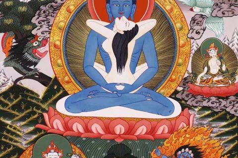 编号138-524691：彩绘唐卡-普贤王如来双身相（71*52CM左右）