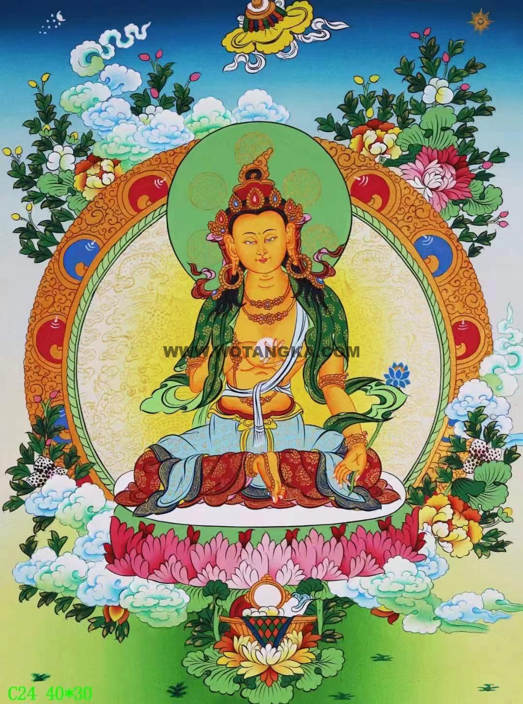 编号138-651093：彩绘唐卡-地藏王菩萨（40*30CM左右）