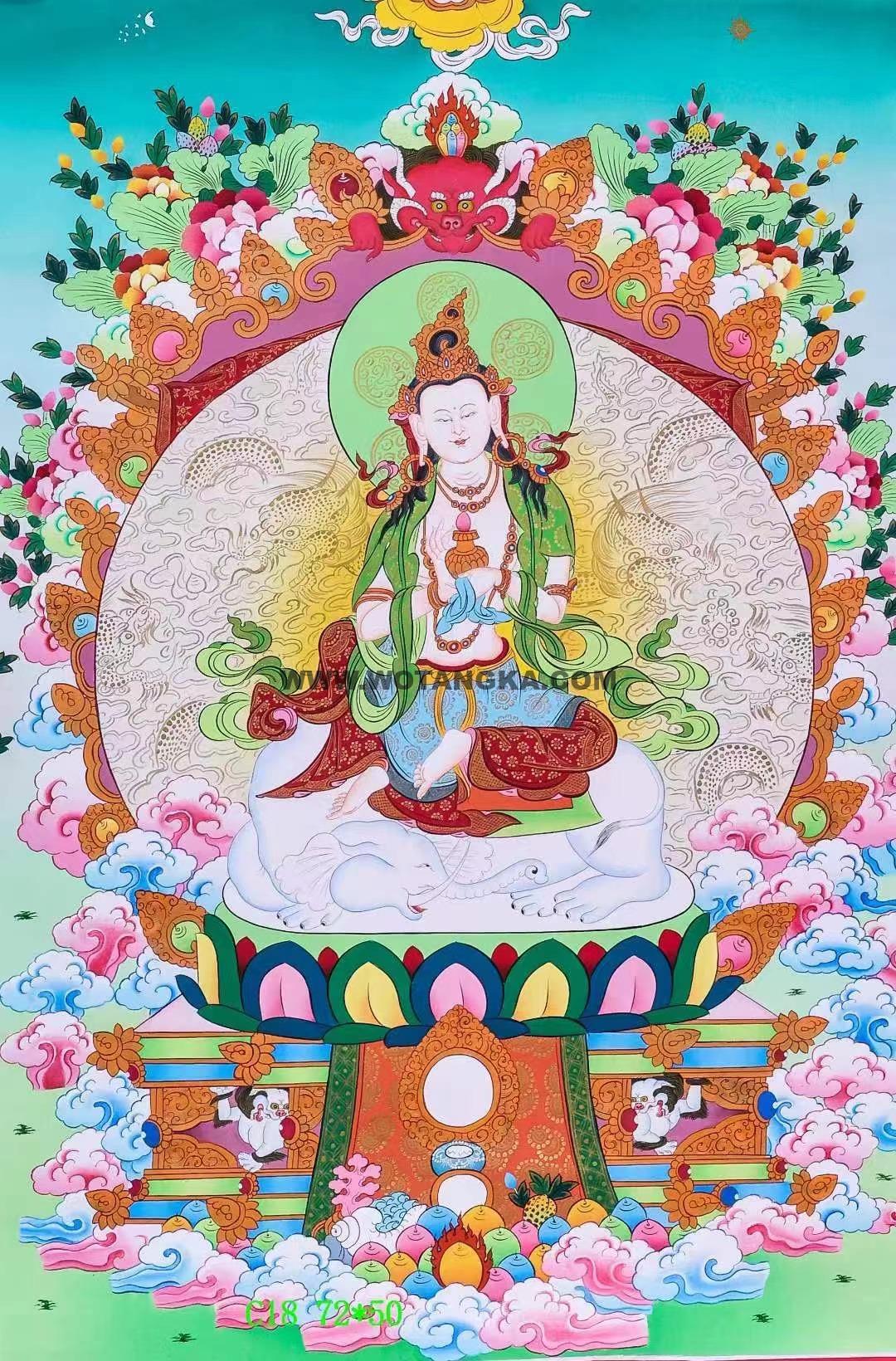编号138-741930：彩绘唐卡-普贤菩萨（72*50CM左右）
