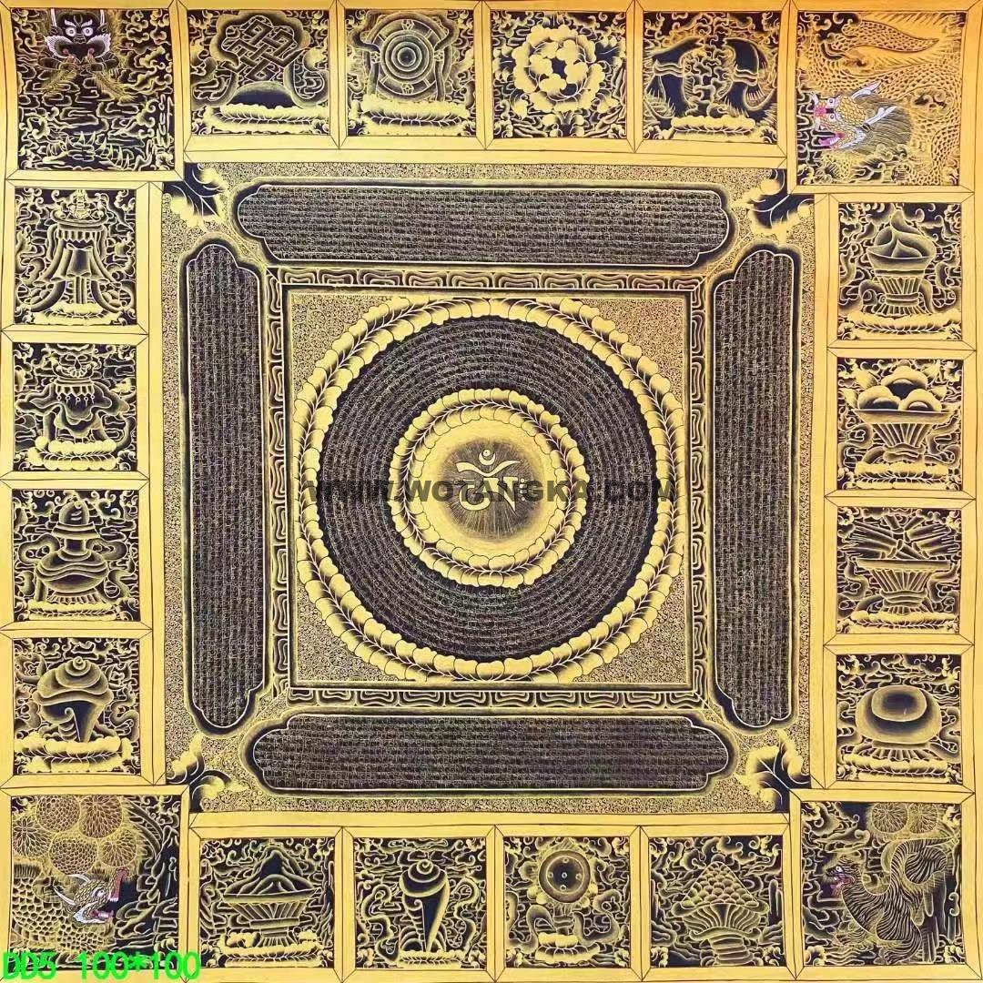 编号138-871958：黑金唐卡-吉祥八宝坛城（100*100CM左右）