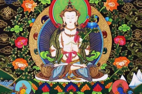 编号138-894778：彩绘唐卡-大势至菩萨（76*54CM左右）