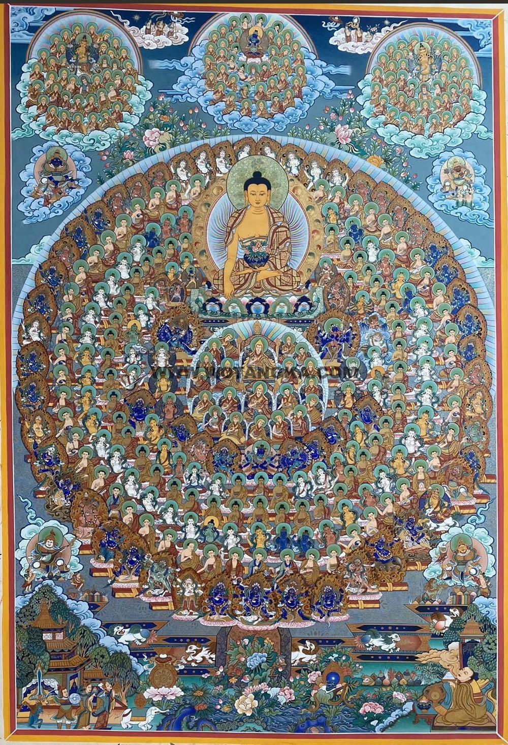 热贡-扎西·画院：彩绘唐卡-释迦牟尼佛·皈依境（120*90CM左右）