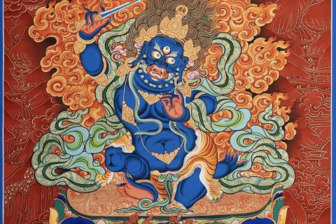 编号188-274279：红金唐卡-不动明王（60*45CM左右）