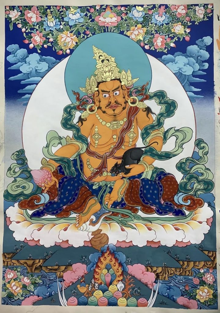 编号188-325270：彩绘唐卡-黄财神（60*45CM左右）