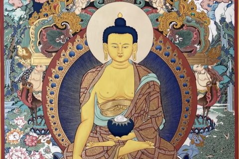 编号188-489515：彩绘唐卡-释迦牟尼佛（80*60CM左右）