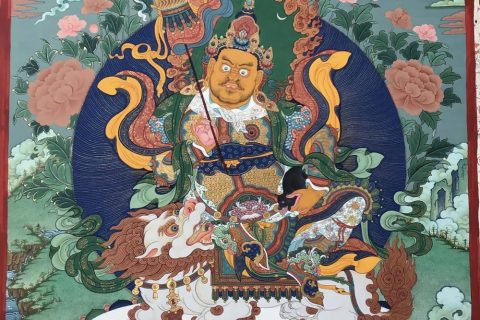 编号188-970000：彩绘唐卡-财宝天王（85*60CM左右）
