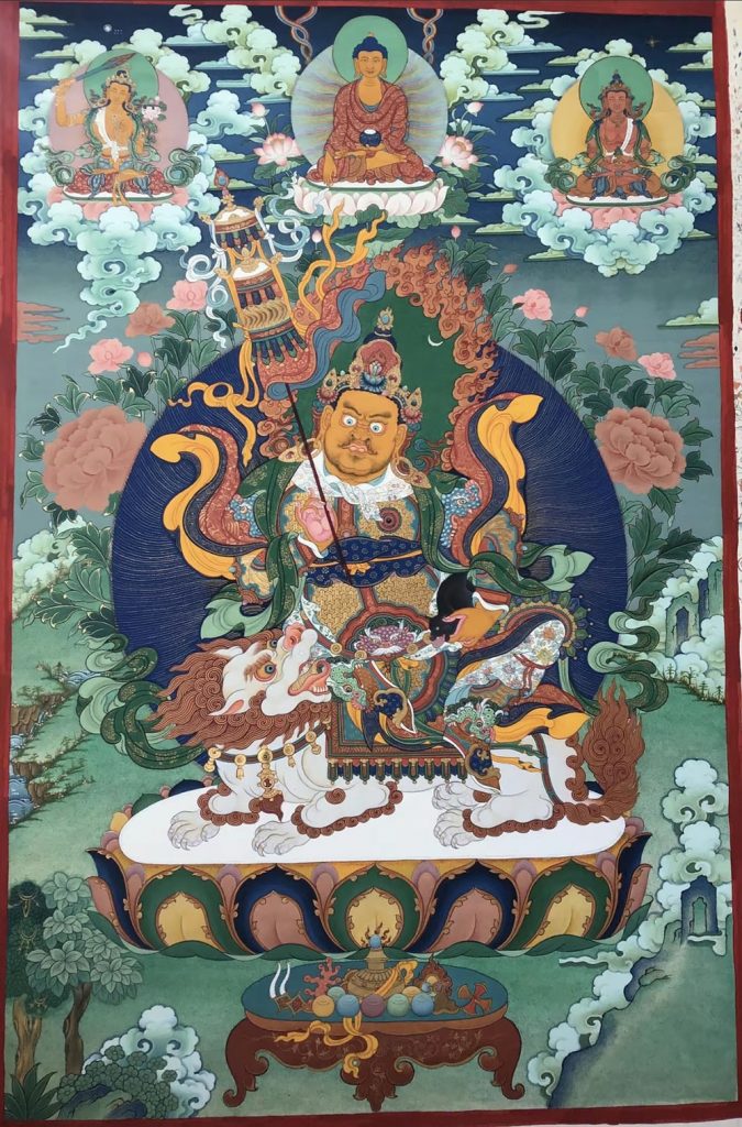 编号188-970000：彩绘唐卡-财宝天王（85*60CM左右）
