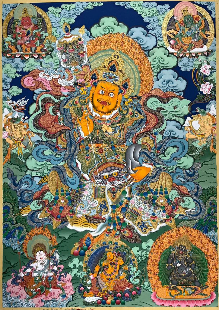 编号188-971471：彩绘唐卡-财宝天王·五方财神（100*70CM左右）