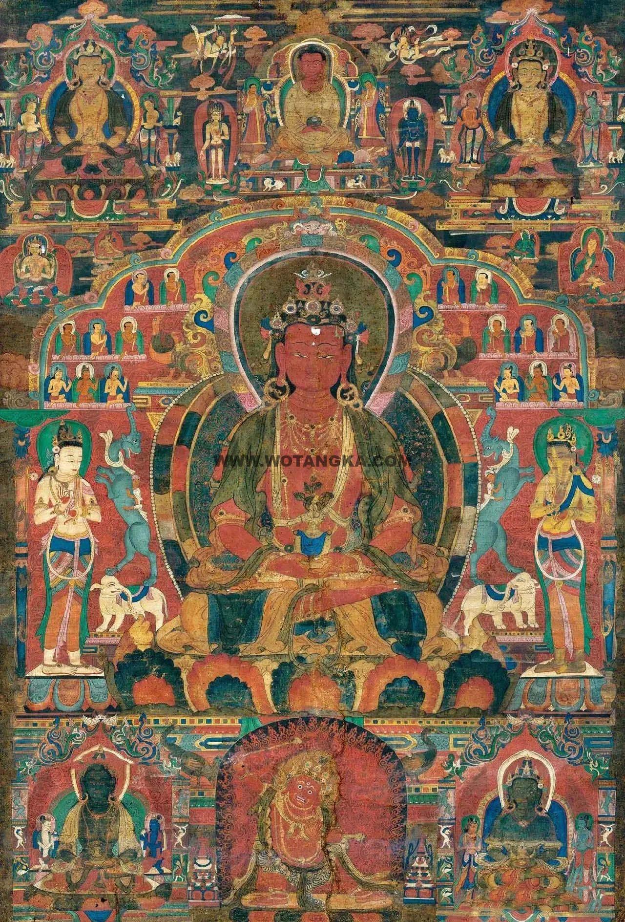 沃唐卡编号AC35513：无量寿佛曼荼罗