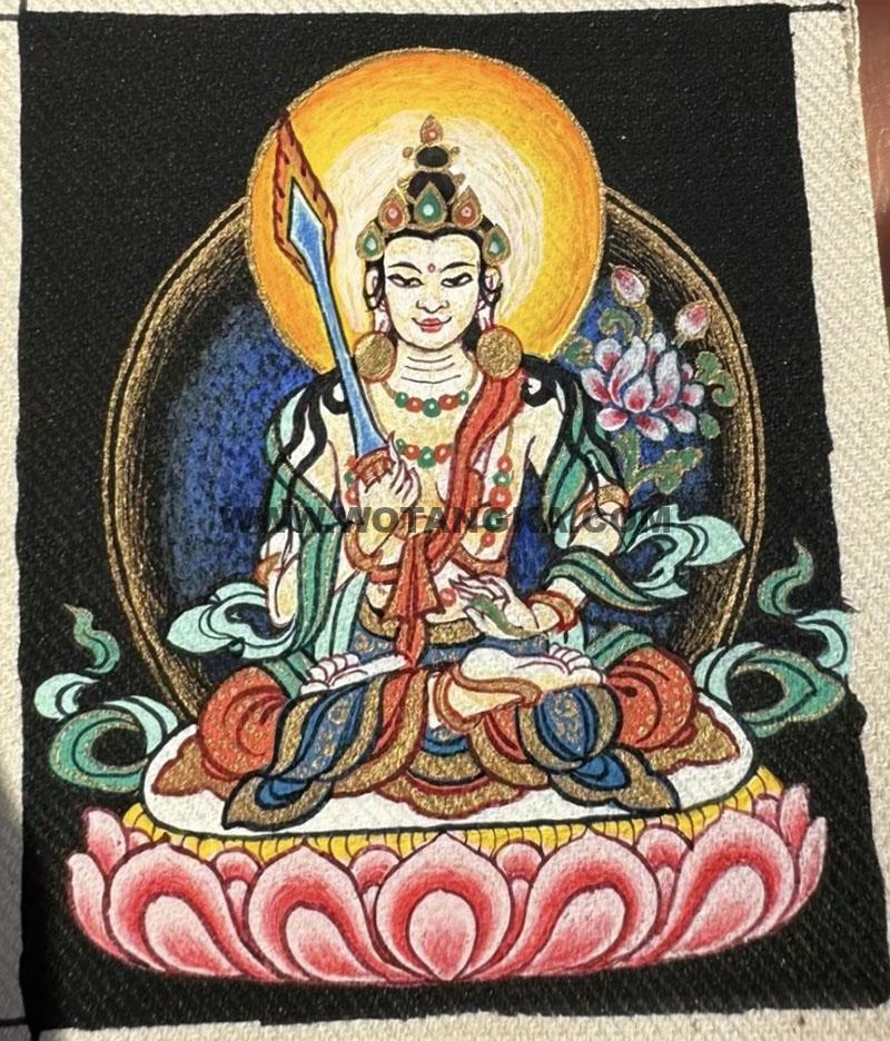 编号118-1878549：彩绘小唐卡-虚空藏菩萨（长方形·5*4CM左右）