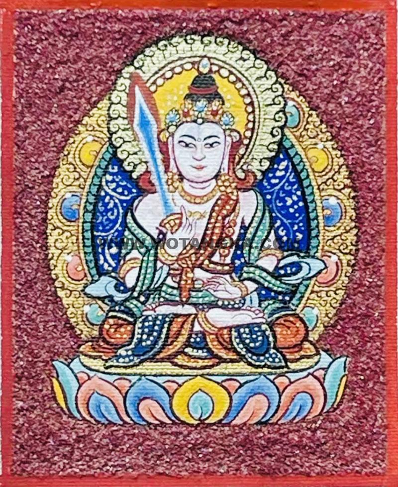 编号118-2091978：彩绘小唐卡-虚空藏菩萨（长方形·5*4CM左右）