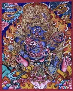 编号118-3198758：彩绘小唐卡-黑财神（长方形·5*4CM左右）