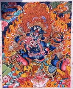 编号118-3901676：彩绘小唐卡-黑财神（长方形·5*4CM左右）