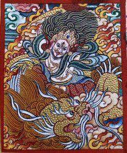 编号118-4185896：彩绘小唐卡-白财神（长方形·5*4CM左右）