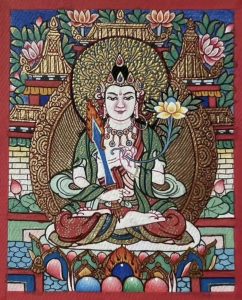 编号118-4213988：彩绘小唐卡-虚空藏菩萨（长方形·5*4CM左右）