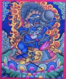 编号118-4375837：彩绘小唐卡-黑财神（长方形·5*4CM左右）