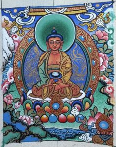 编号118-4455248：彩绘小唐卡-阿弥陀佛（长方形·5*4CM左右）