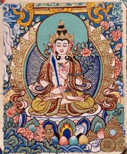 编号118-4565909：彩绘小唐卡-虚空藏菩萨（长方形·5*4CM左右）