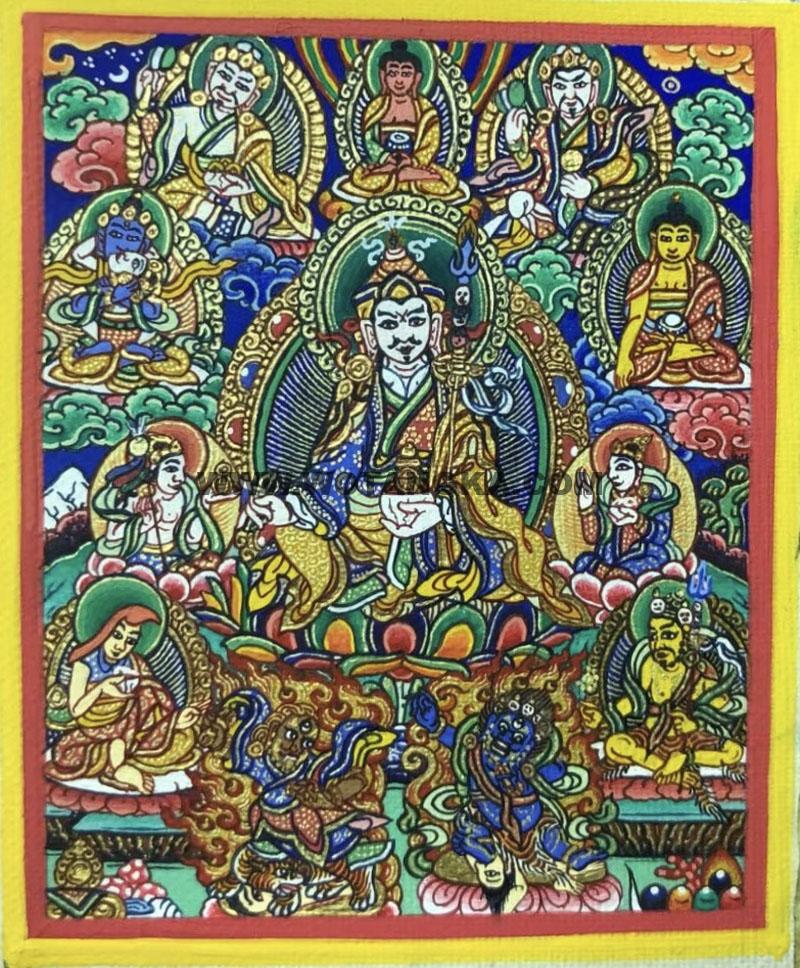 编号118-4667903：彩绘小唐卡-莲花生大士·莲师八相（长方形·5*4CM左右）