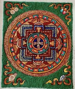 编号118-4883502：彩绘小唐卡-时轮金刚坛城（长方形·5*4CM左右）