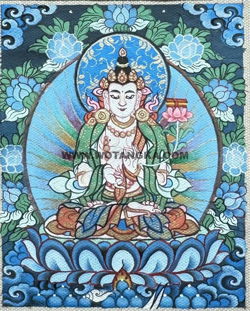 编号118-5449794：彩绘小唐卡-大势至菩萨（长方形·5*4CM左右）