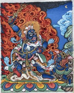 编号118-8067128：彩绘小唐卡-莲师八变·狮子吼声莲师（长方形·5*4CM左右）